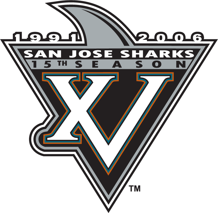 San Jose Sharks 2005 06 Anniversary Logo iron on paper